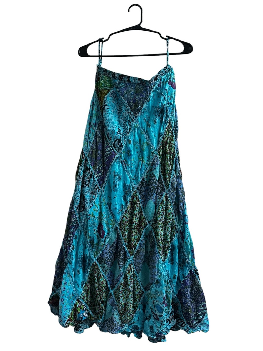Solitaire Teal and Turquoise Boho long Skirt